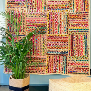Multicolor spiral jute