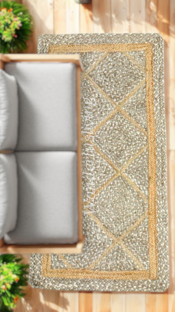 Grey Jute Diamond pattern