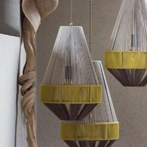 Jute glow hanging lamp