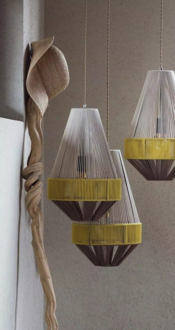 Jute glow hanging lamp